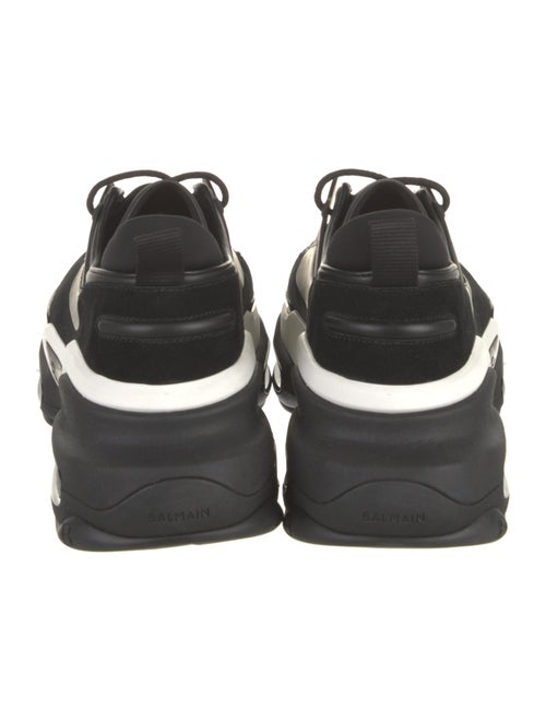 Balmain Suede Leather Trim Embellishment Sneakers