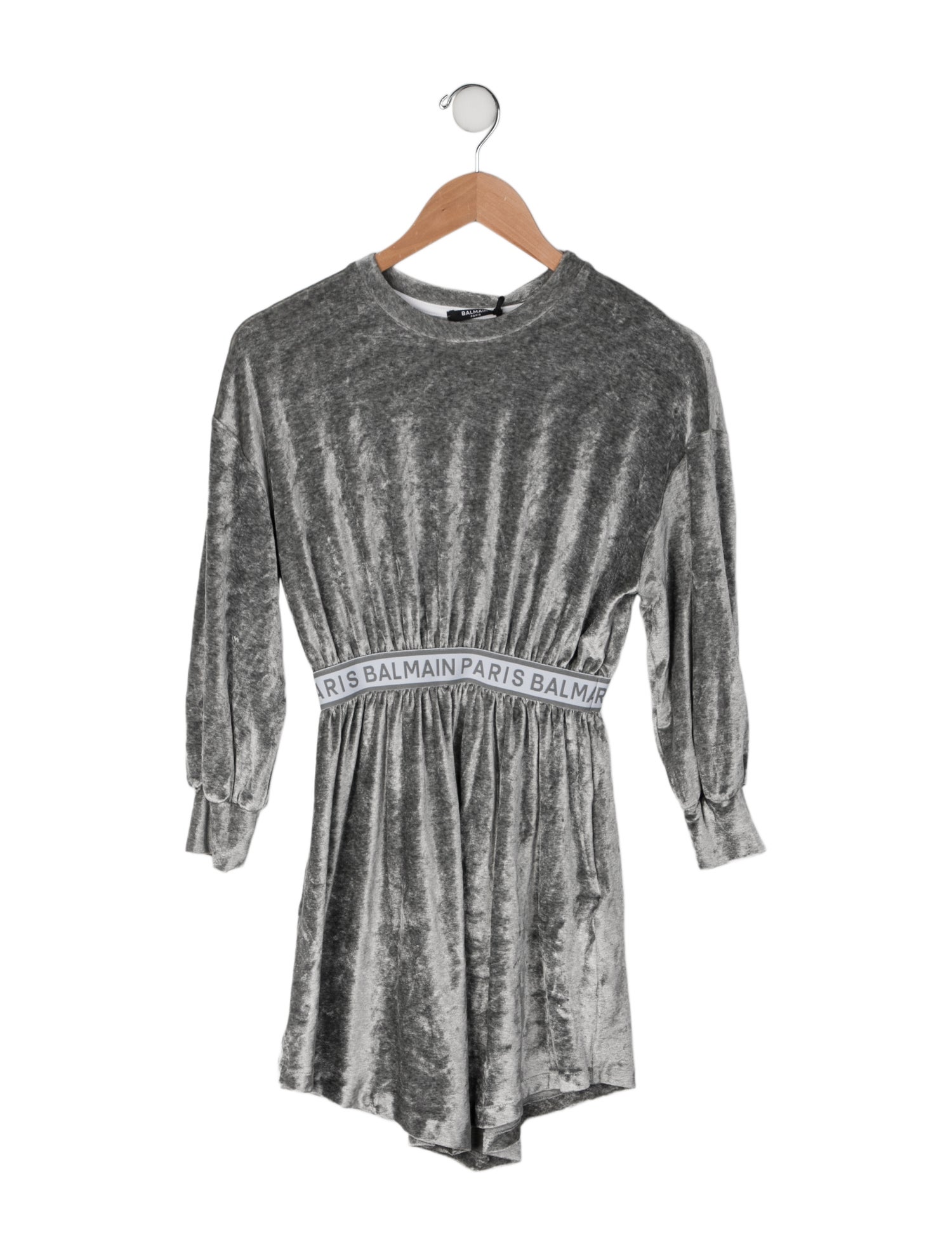 Balmain Long Sleeve Velour Dress w/Tags