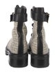 Balmain Monogram Pattern Leather Combat Boots