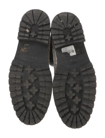 Balmain Monogram Pattern Leather Combat Boots