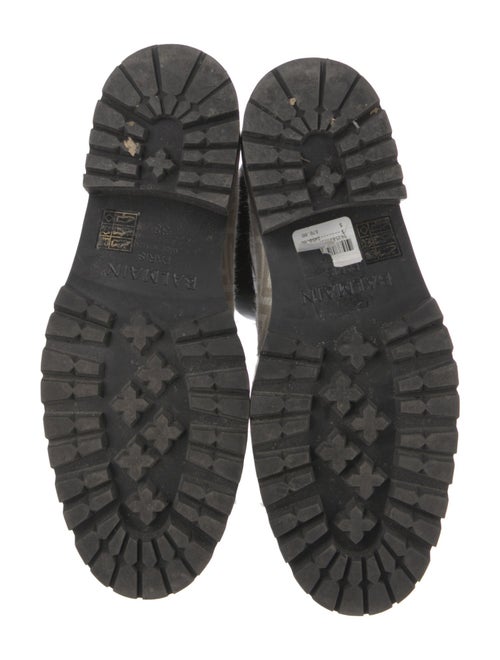 Balmain Monogram Pattern Leather Combat Boots