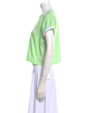 Balmain Graphic Print Crew Neck Crop Top