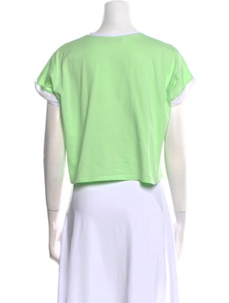 Balmain Graphic Print Crew Neck Crop Top