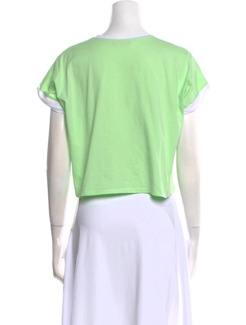 Balmain Graphic Print Crew Neck Crop Top