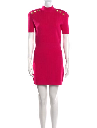 Balmain Mock Neck Mini Dress