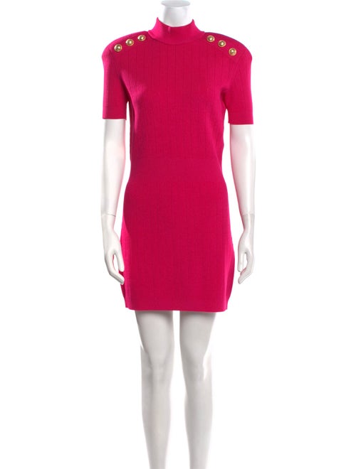 Balmain Mock Neck Mini Dress