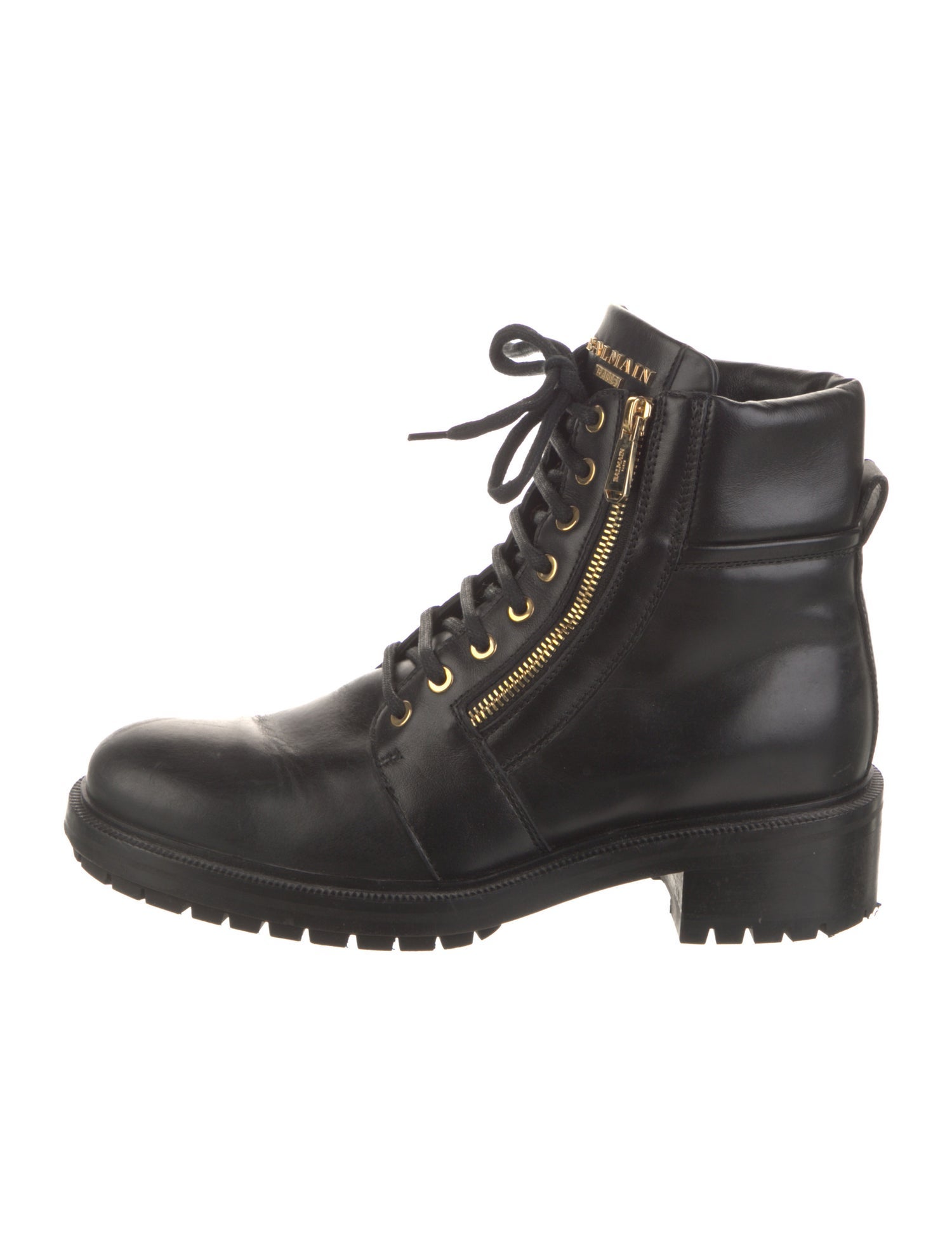 Balmain Leather Combat Boots