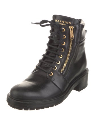 Balmain Leather Combat Boots