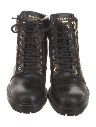 Balmain Leather Combat Boots