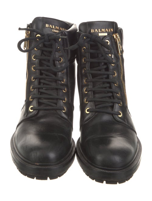 Balmain Leather Combat Boots