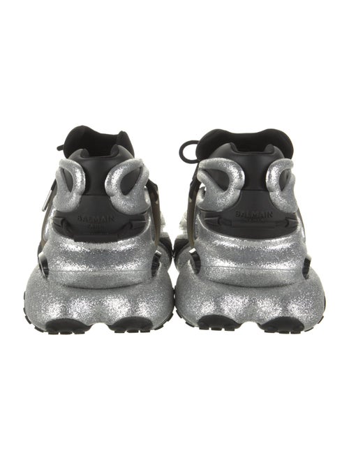 Balmain Leather Colorblock Pattern Sneakers