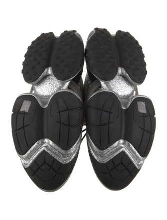 Balmain Leather Colorblock Pattern Sneakers