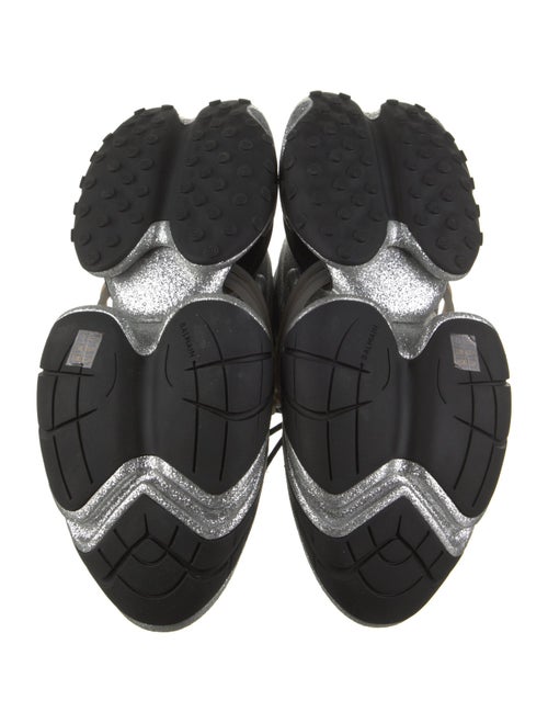 Balmain Leather Colorblock Pattern Sneakers