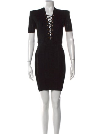 Balmain V-Neck Mini Dress