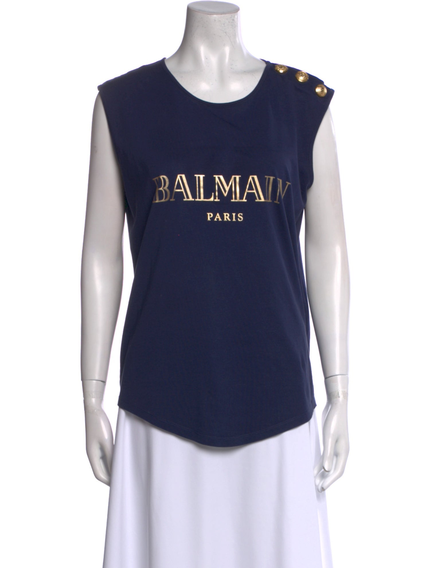 Balmain Graphic Print Scoop Neck T-Shirt
