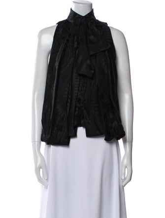 Balmain Silk Tie Neck Blouse