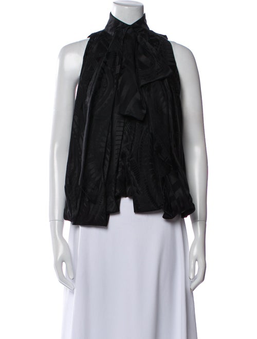 Balmain Silk Tie Neck Blouse