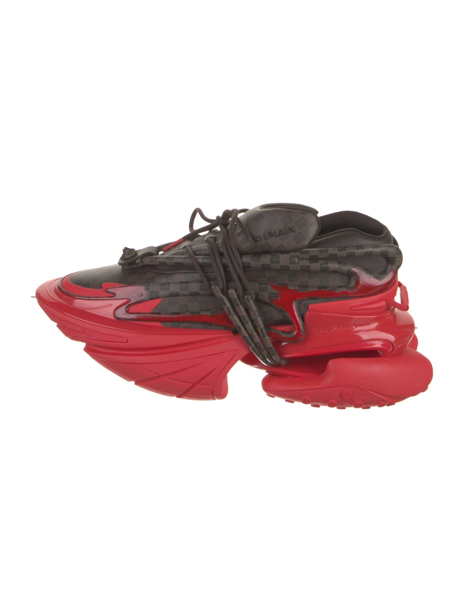 Balmain Leather Printed Sneakers