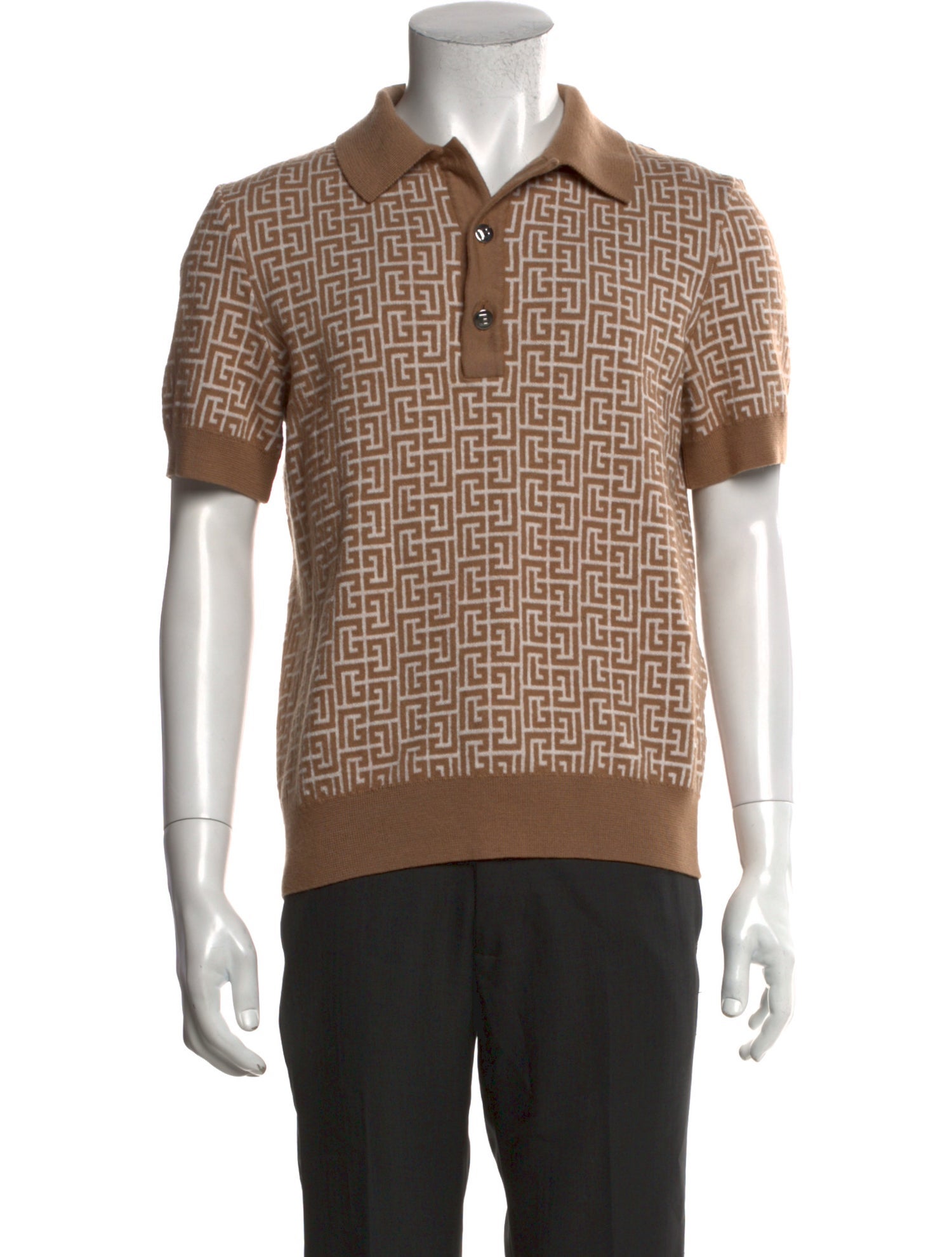 Balmain Printed Collar Polo Shirt