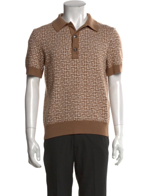 Balmain Printed Collar Polo Shirt