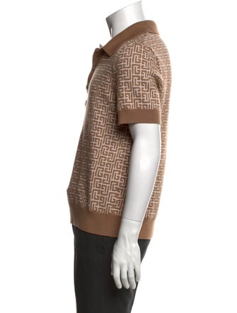 Balmain Printed Collar Polo Shirt