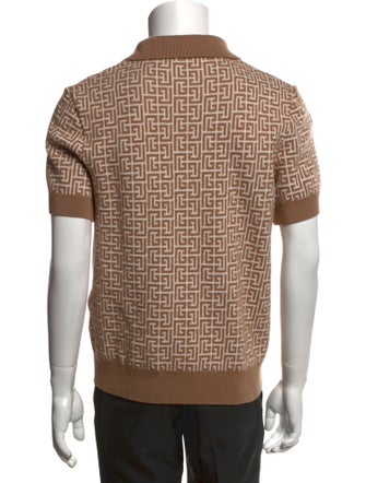 Balmain Printed Collar Polo Shirt
