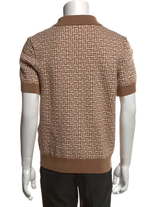 Balmain Printed Collar Polo Shirt