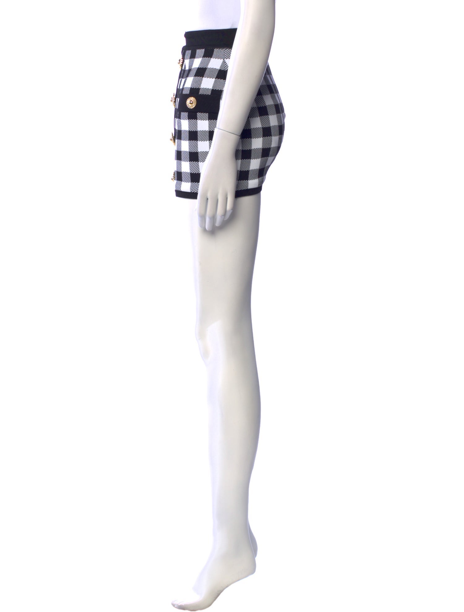 Balmain Plaid Print Mini Skirt