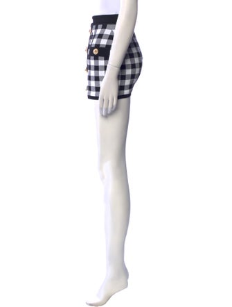 Balmain Plaid Print Mini Skirt