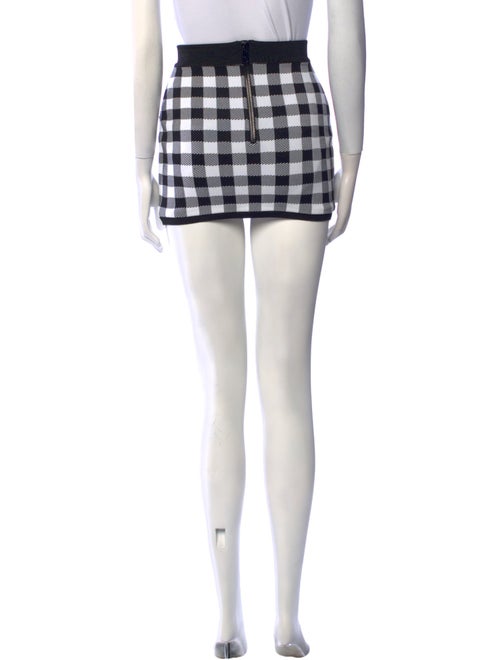 Balmain Plaid Print Mini Skirt