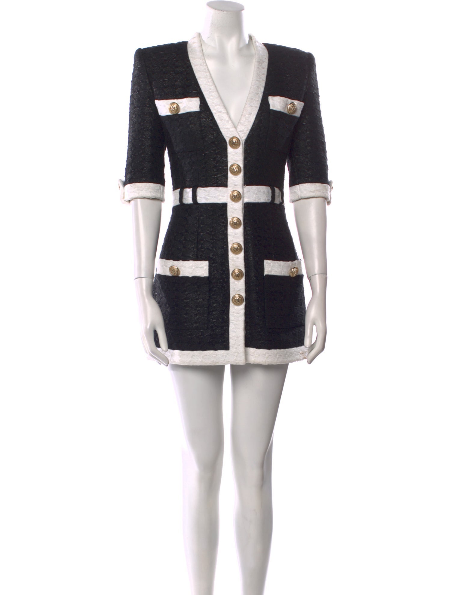 Balmain Colorblock Pattern Mini Dress