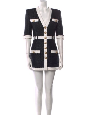 Balmain Colorblock Pattern Mini Dress