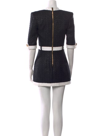 Balmain Colorblock Pattern Mini Dress