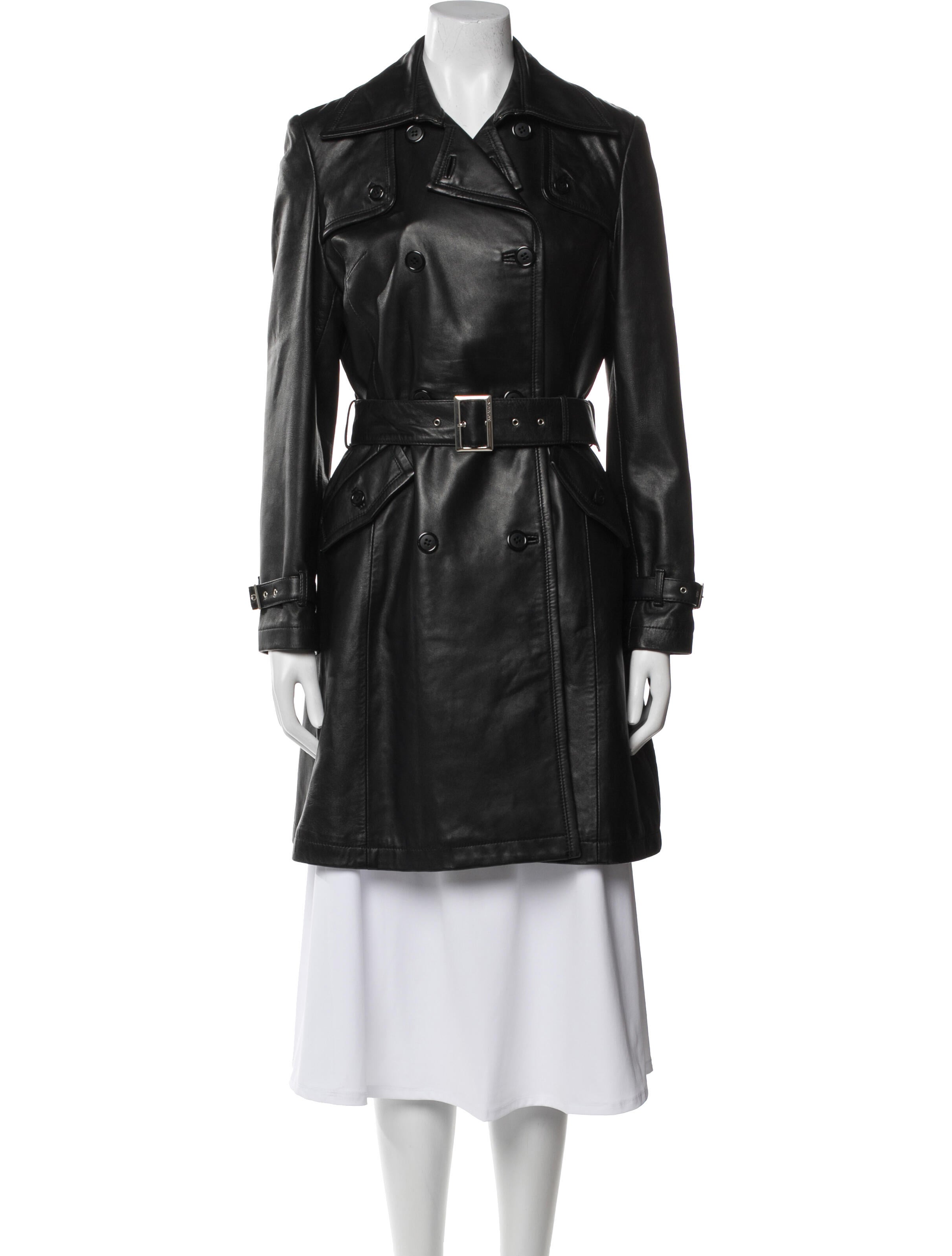 Balmain Lamb Leather Trench Coat