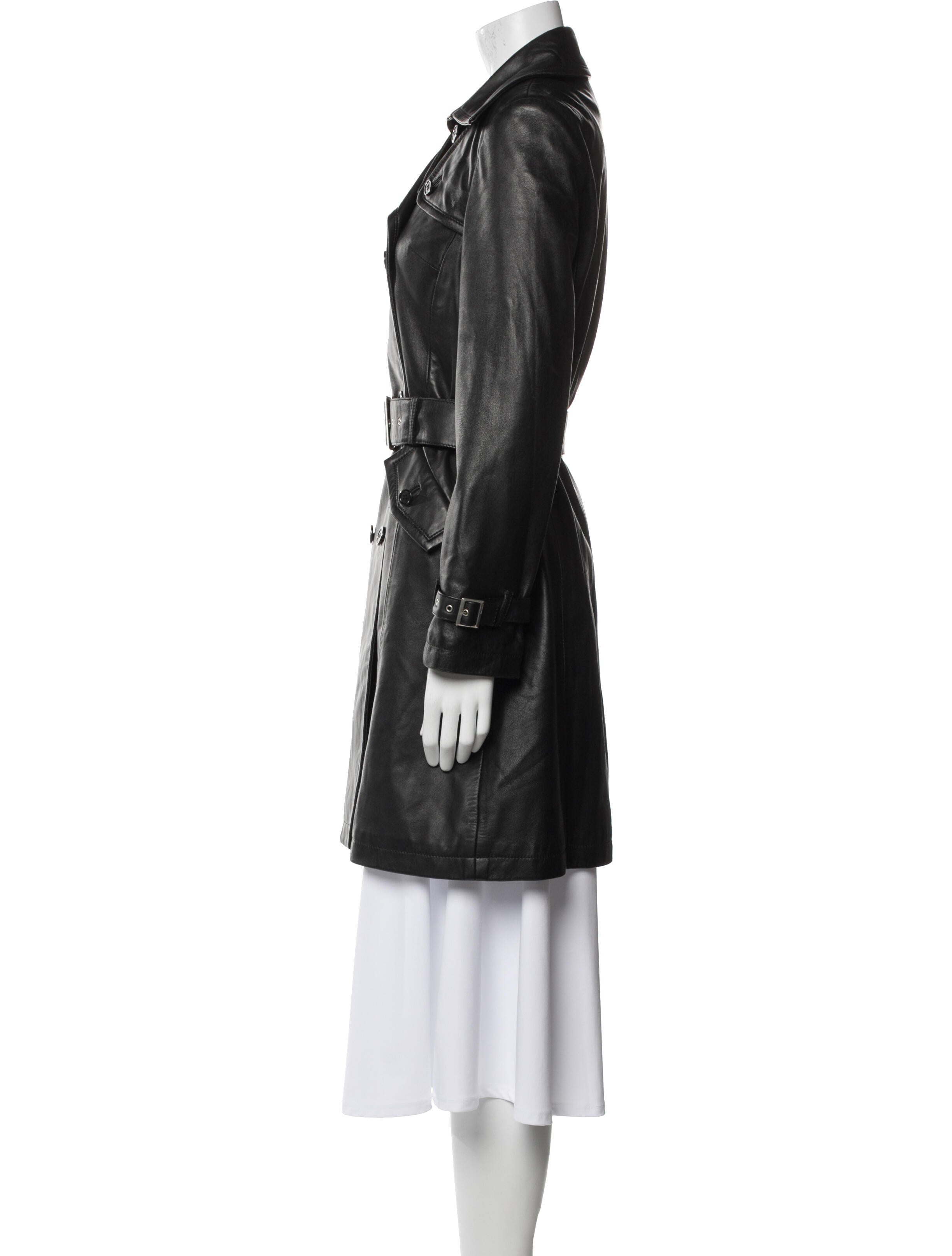 Balmain Lamb Leather Trench Coat
