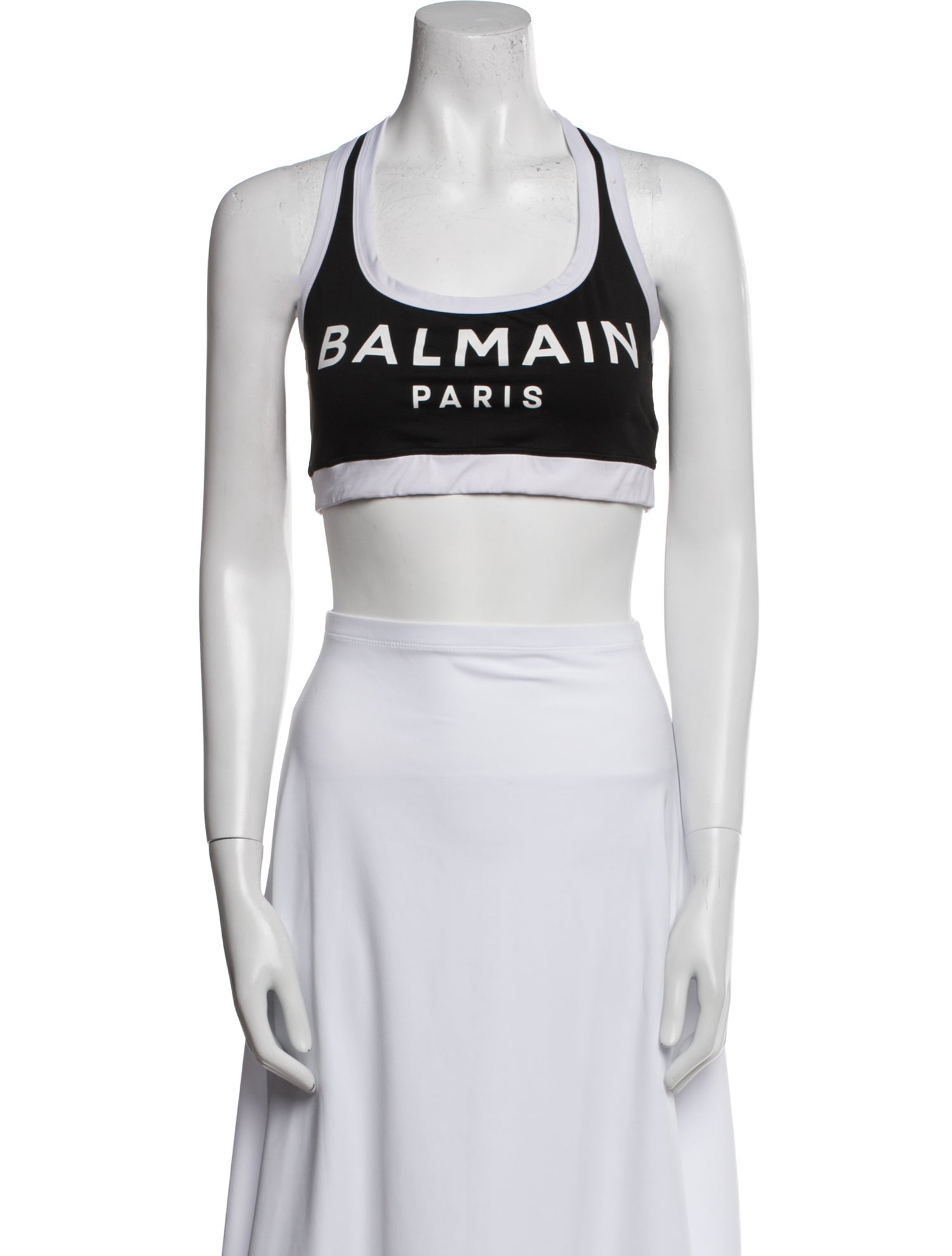 Balmain Nylon Graphic Print Crop Top