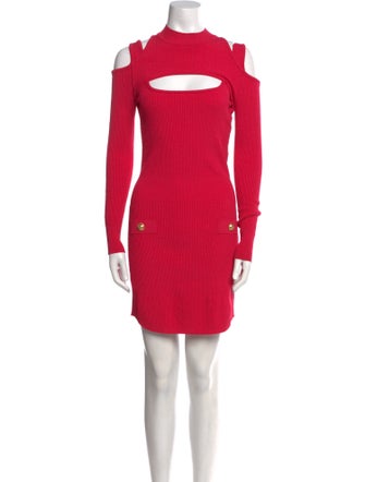 Balmain Mock Neck Mini Dress