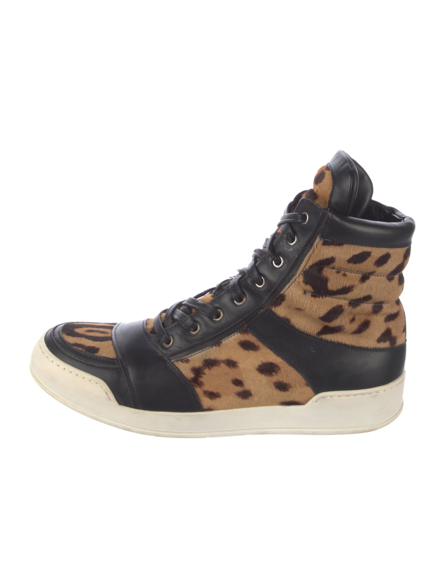 Balmain Ponyhair Animal Print Sneakers