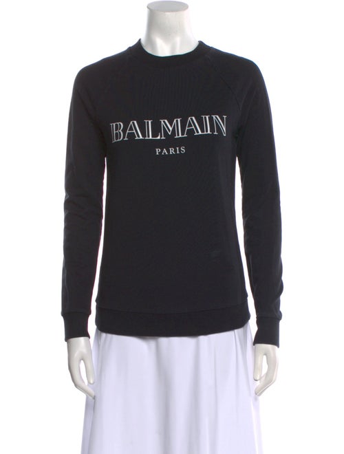Balmain Graphic Print Crew Neck Sweatshirt