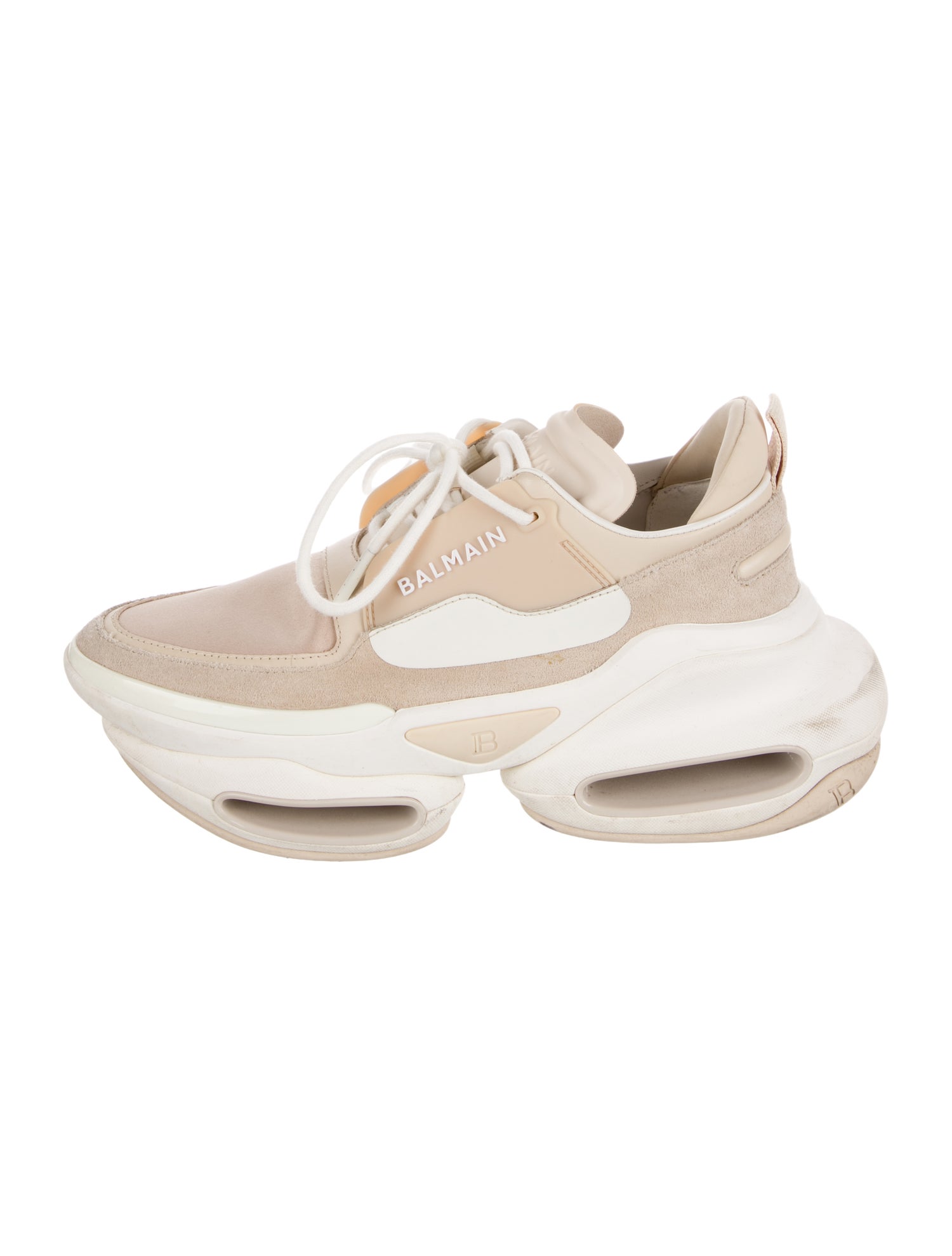 Balmain Suede Colorblock Pattern Lace-Up Boots