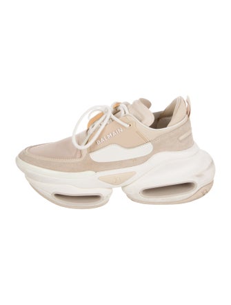 Balmain Suede Colorblock Pattern Lace-Up Boots