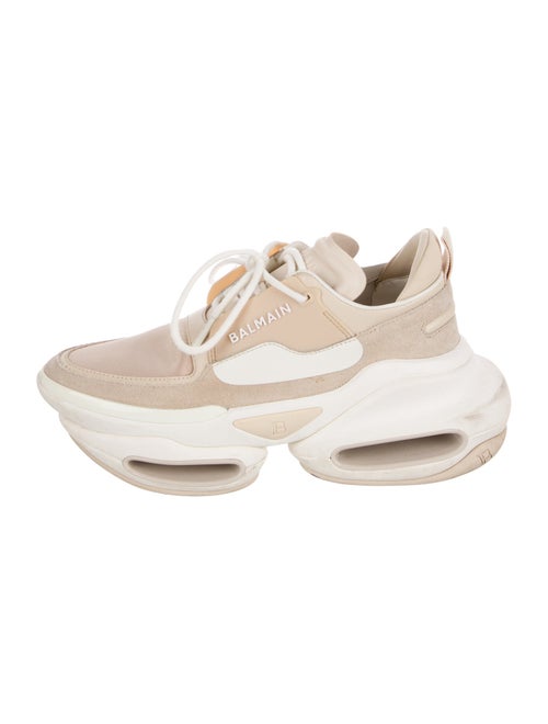 Balmain Suede Colorblock Pattern Lace-Up Boots