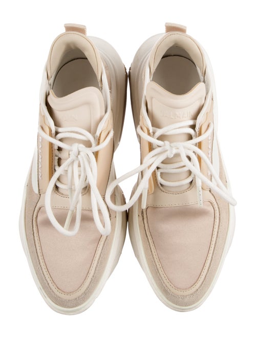 Balmain Suede Colorblock Pattern Lace-Up Boots