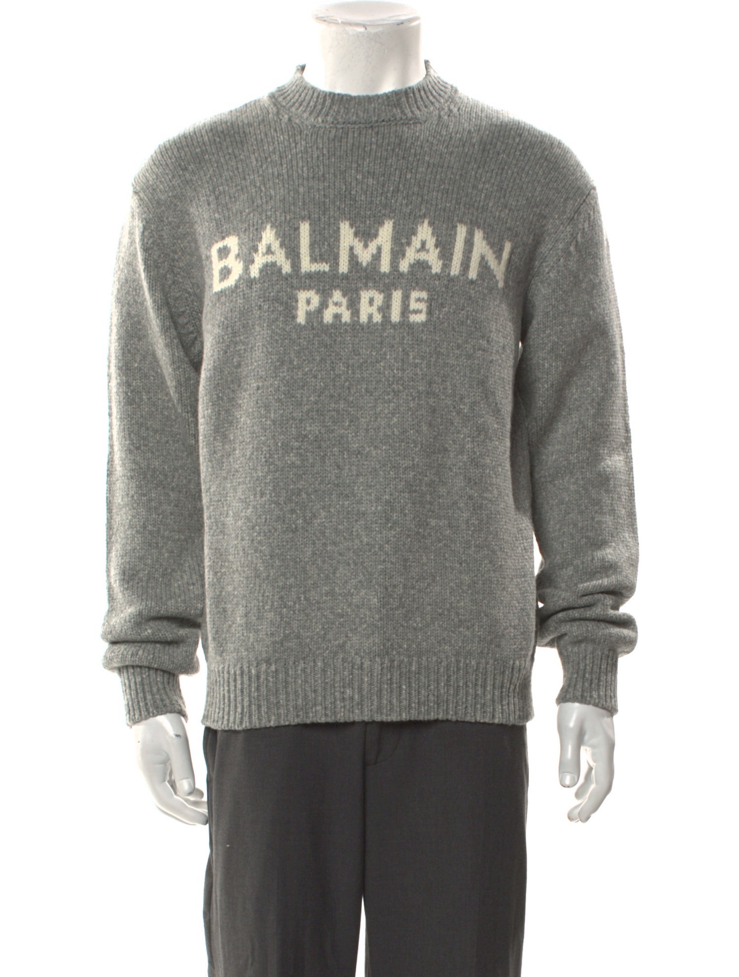 Balmain Merino Wool Graphic Print Pullover