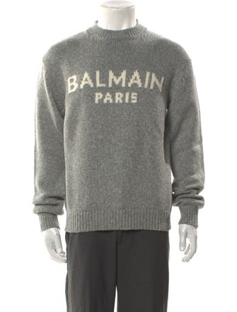 Balmain Merino Wool Graphic Print Pullover