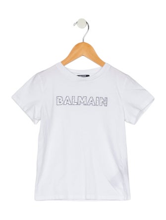 Balmain Girls' Embellished Short Sleeve T-Shirt