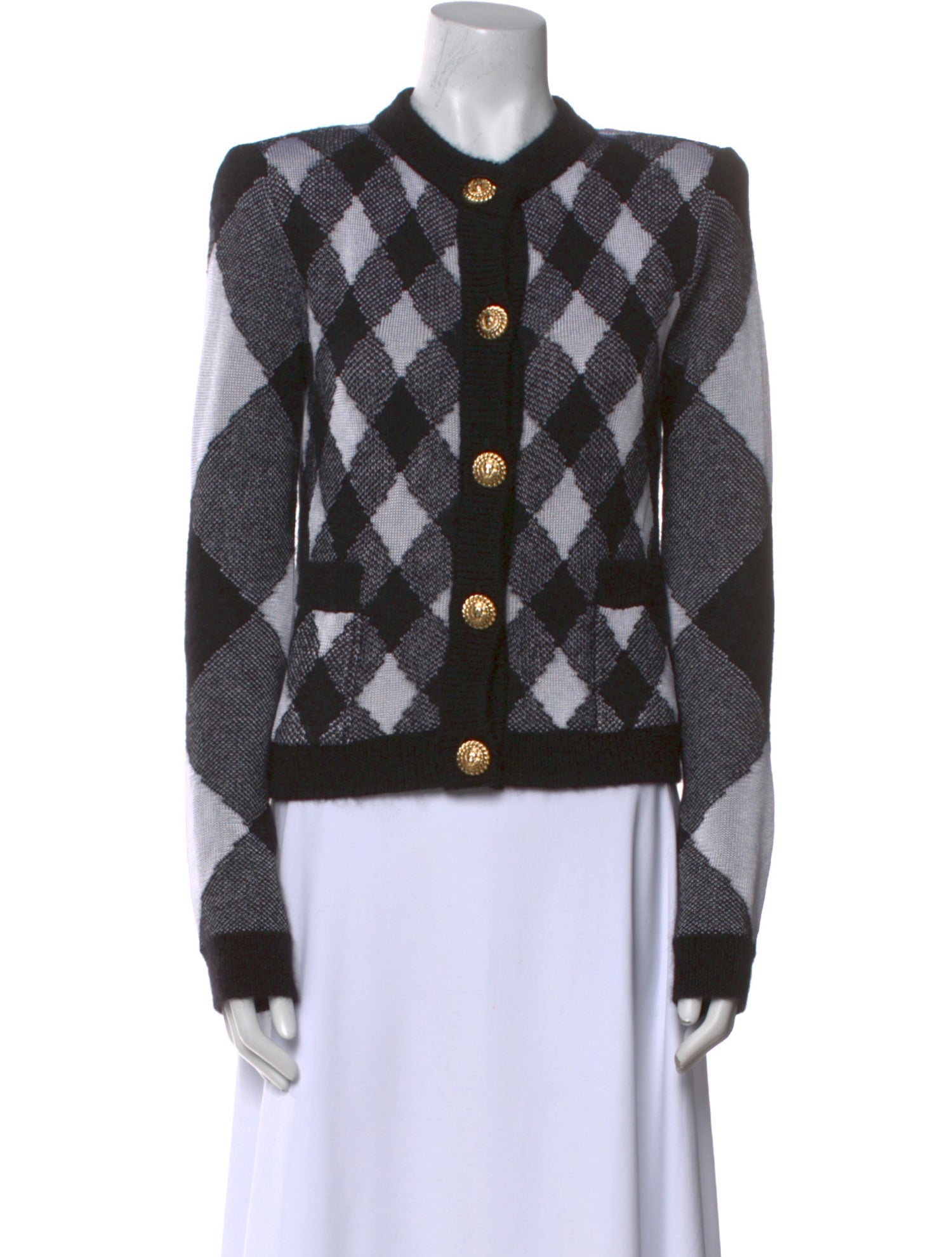 Balmain Printed Crew Neck Sweater