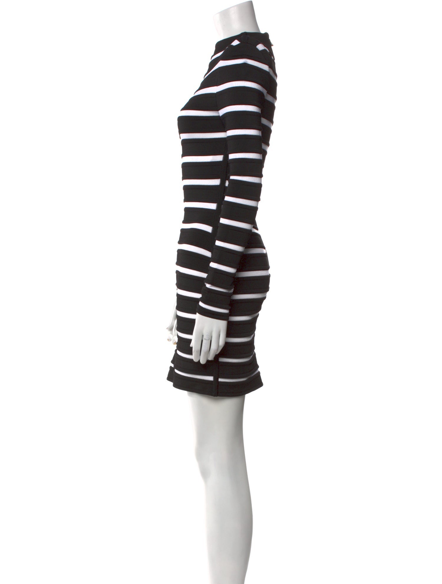 Balmain Striped Mini Dress w/ Tags - Black Dresses, Clothing - BAM116504 |  The RealReal