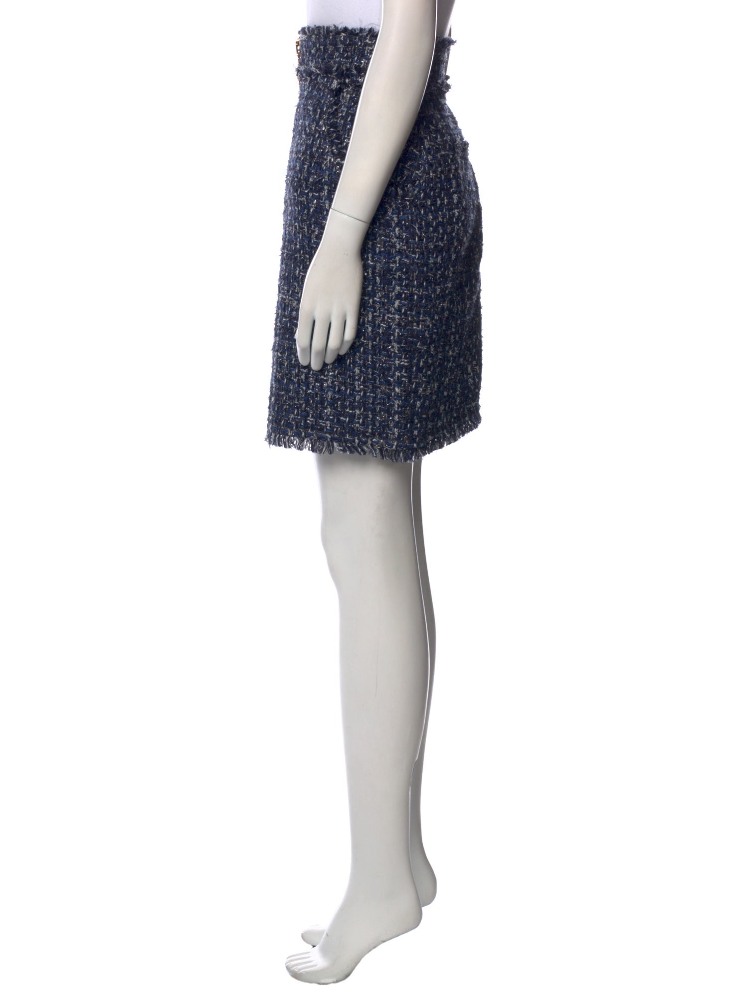 Balmain Tweed Pattern Knee-Length Skirt