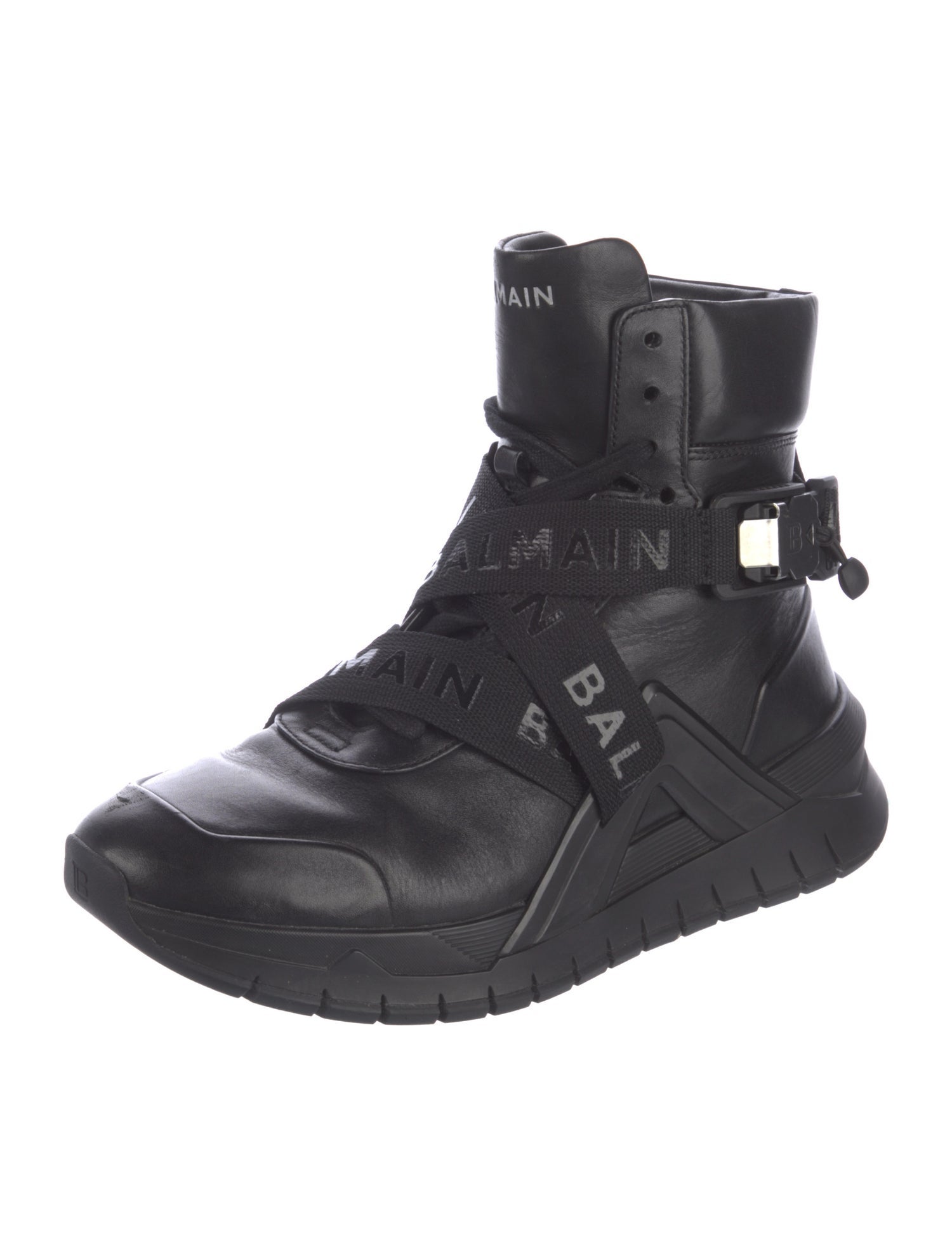Balmain Leather Combat Boots